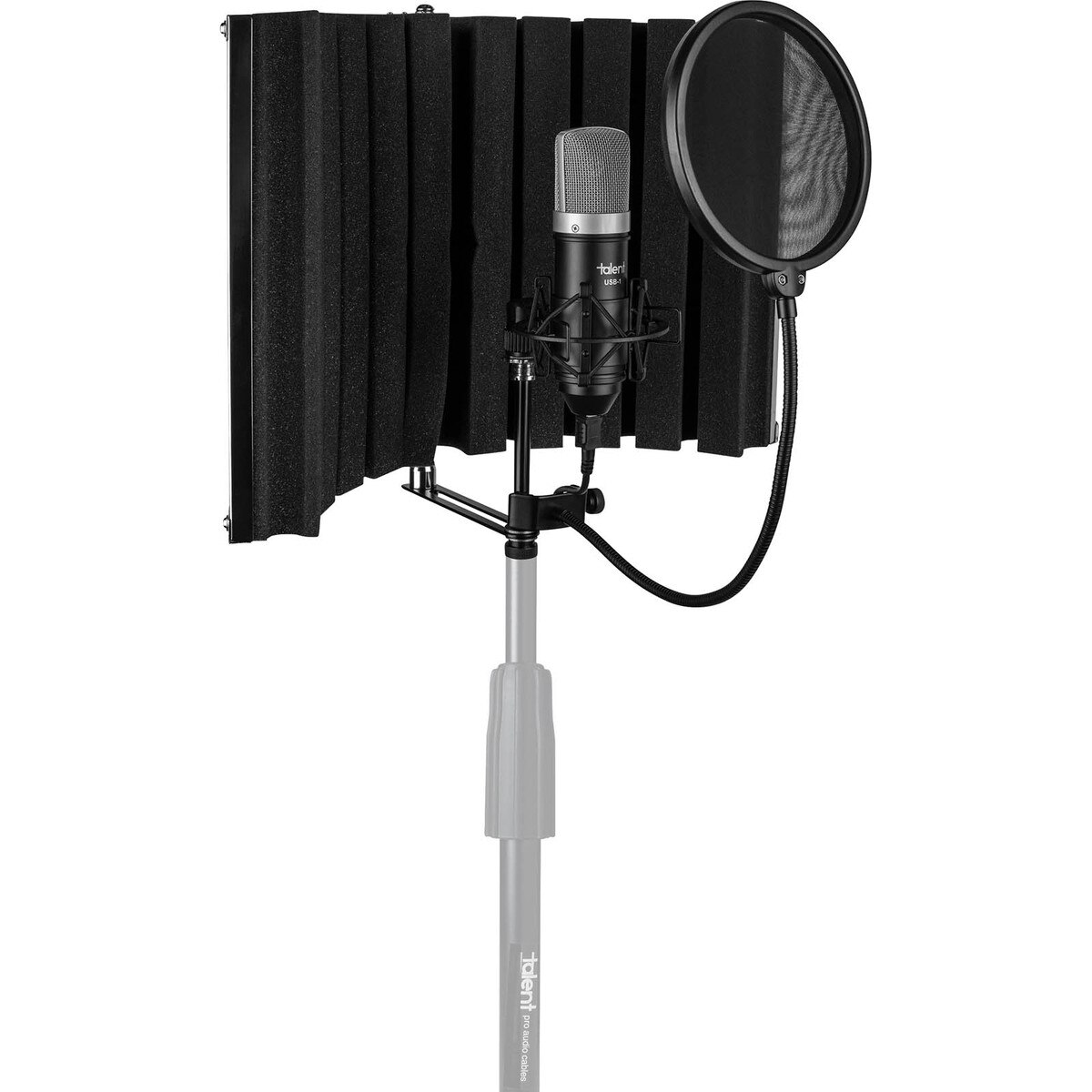 Talent AllInOne USB Podcast Recording Studio Vocal Booth USB Mic Shock Mount Pop Filter